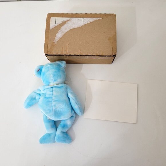 Ty Beanie Babies 2000 Thank You Bear Blue Retailer Exclusive W/ Original Tags & - Picture 7 of 8
